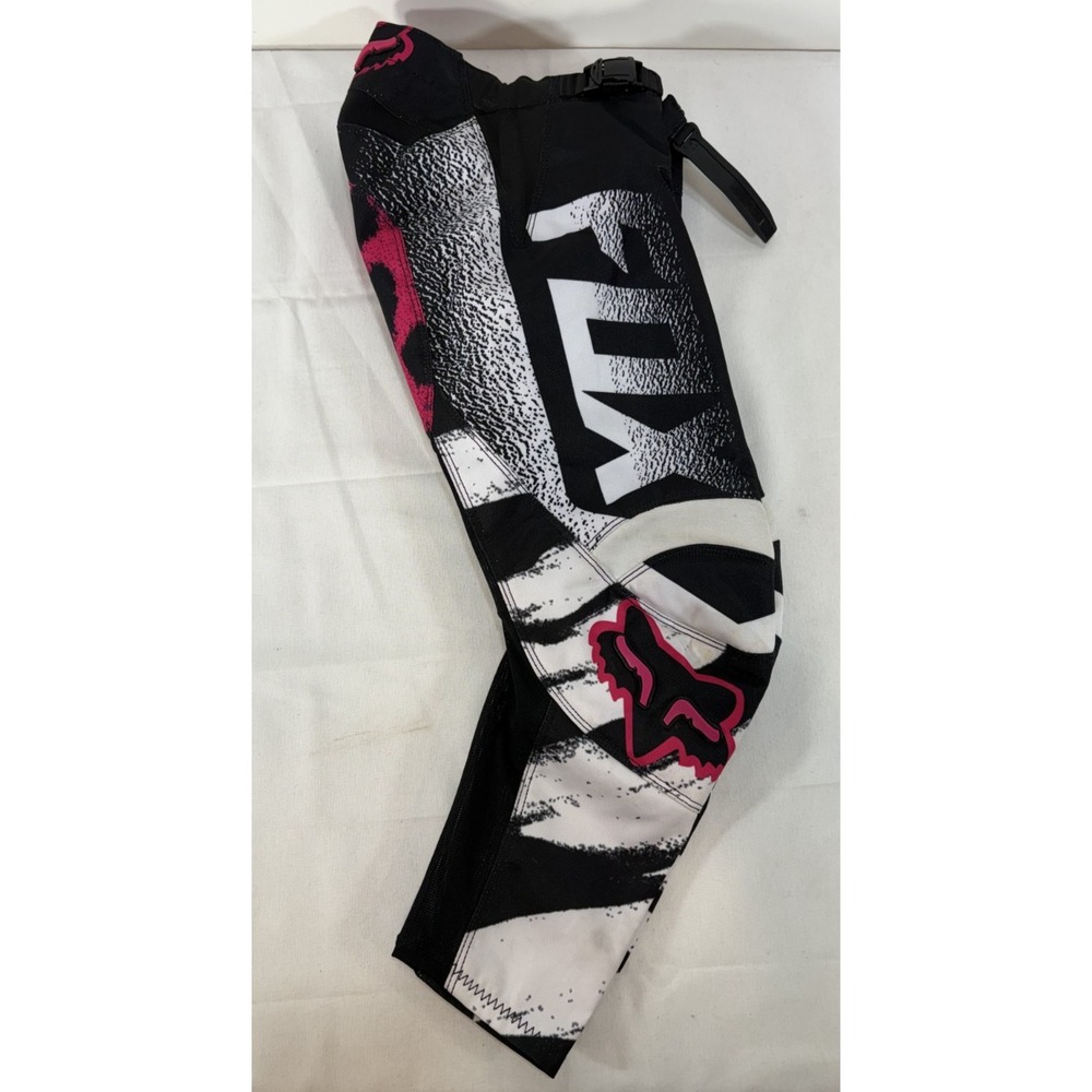 FOX 180 RACE PANTS Youth Kids Size 6/ 22 Black Pink Motorcycle Quad Motocross